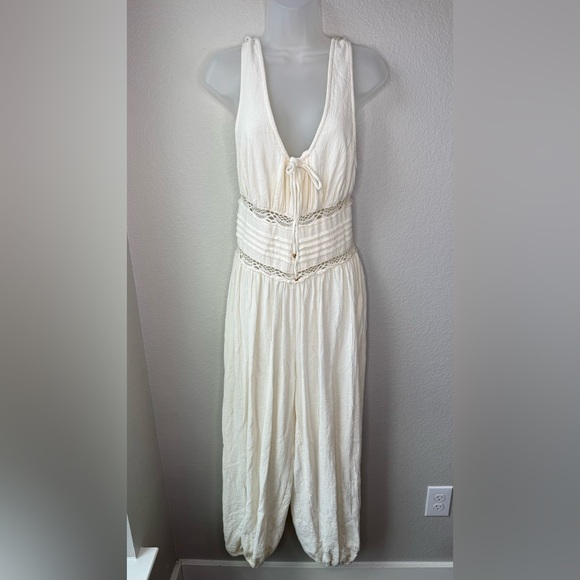 Free People Ivory Textured Jumpsuit - Picture 6 of 9